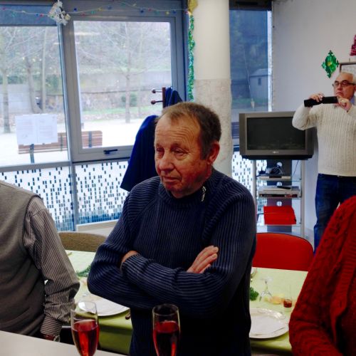 Jean-Marie, Jean-Yves et Monique, bien sages en attendant de trinquer.