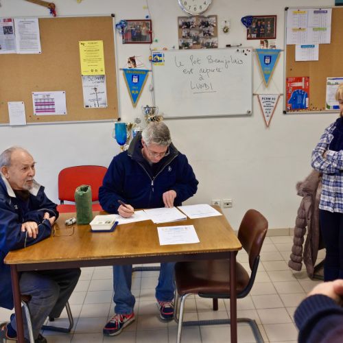 Le tirage. Robert en 1ère ligne comme d'habitude.